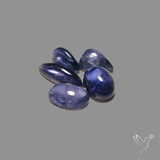 Blue Iolite Cabochons Lot