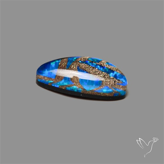 Blue Aurora Opal Copper Mosaic Doublet