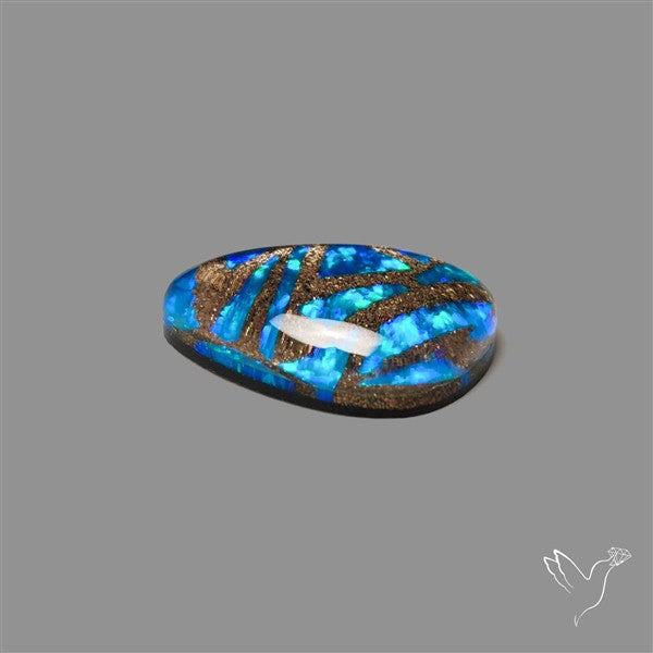 Blue Aurora Opal Copper Mosaic Doublet
