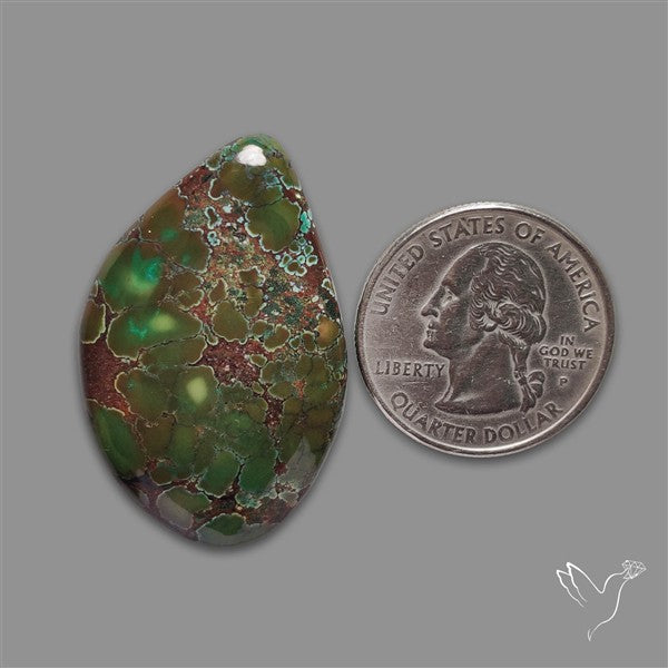 Dark Green Hubei Turquoise Cabochon