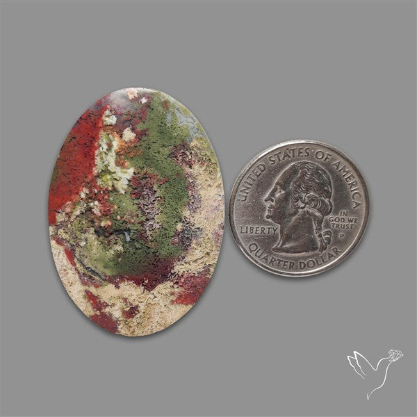 Indonesian Red Moss Agate Cabochon