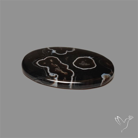 Black Banded Tuxedo Agate Cabochon