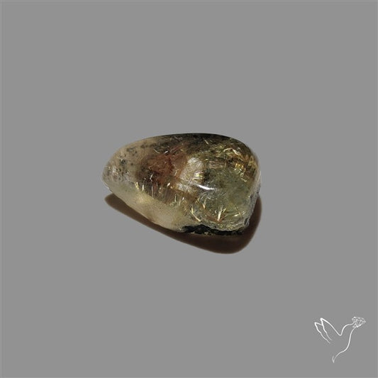 Lodolite Cabochon With Golden Rutile Inclusions