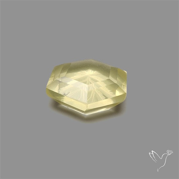 Lemon Quartz Reverse Intaglio Leaf Carving