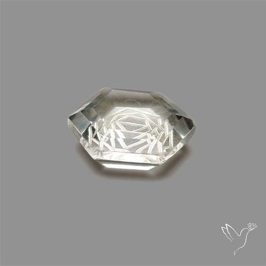 Prasiolite Reverse Intaglio Mekaba Carving
