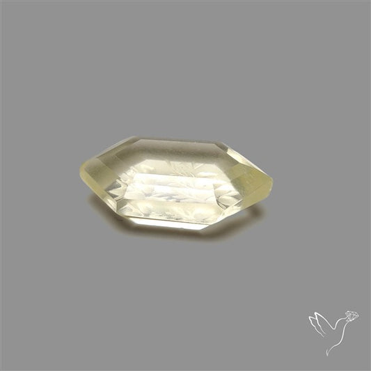 Lemon Quartz Reverse Intaglio Floral Carving