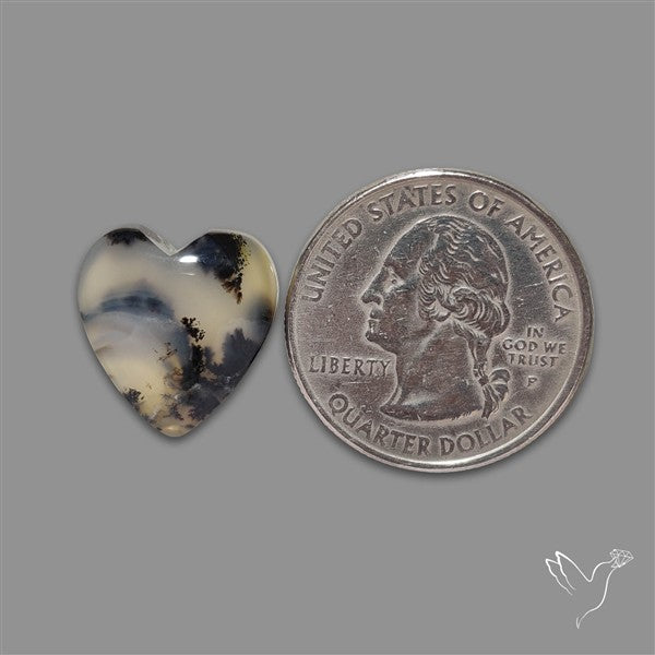 Dendritic Opal Heart Cabochon
