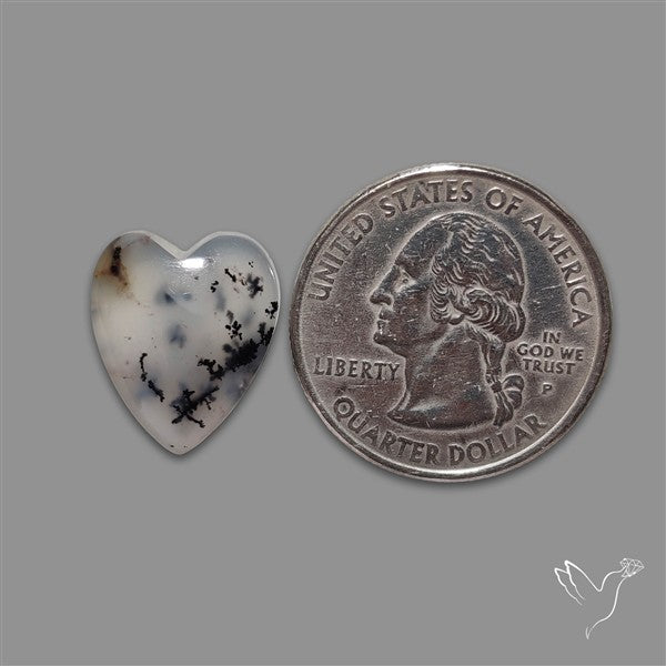 Dendritic Opal Heart Cabochon