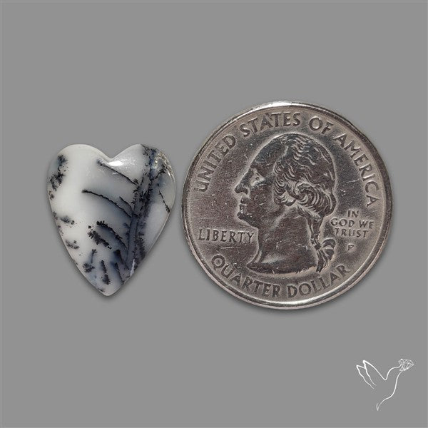 Dendritic Opal Heart Cabochon