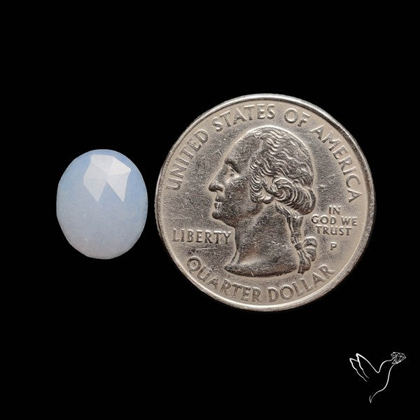 Rose Cut Namibian Blue Chalcedony