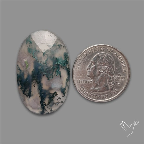 Moss Agate Checker Board Cut Cabochon Gemstone