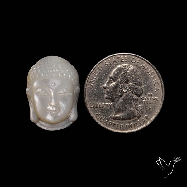 Mother Of Pearl Buddha Face Carving
