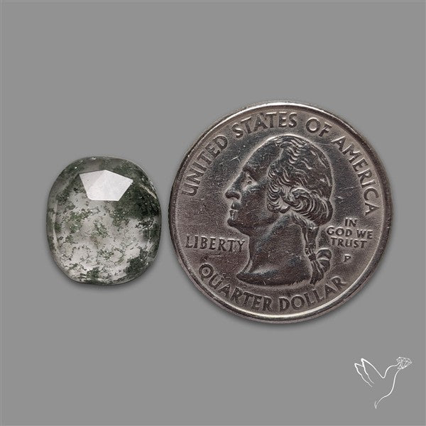 Chlorite in Quartz Rose Cut Rare
