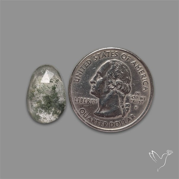 Chlorite in Quartz Rose Cut Rare