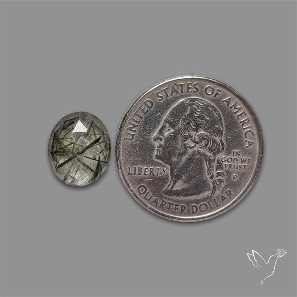Rose Cut Green Rutilated Quartz