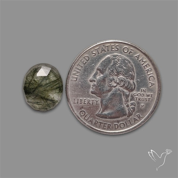 Rose Cut Green Rutilated Quartz