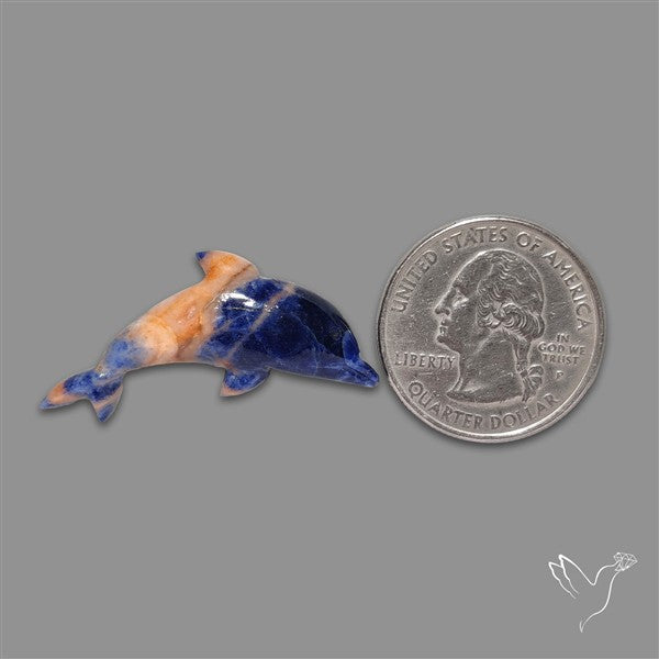 Sunset Sodalite Dolphine Carving