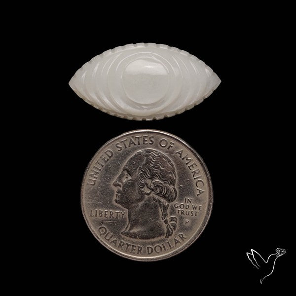 White Moonstone Evil Eye Carving