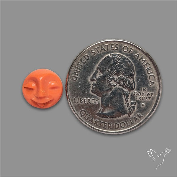 Treated Coral Moonface Carving