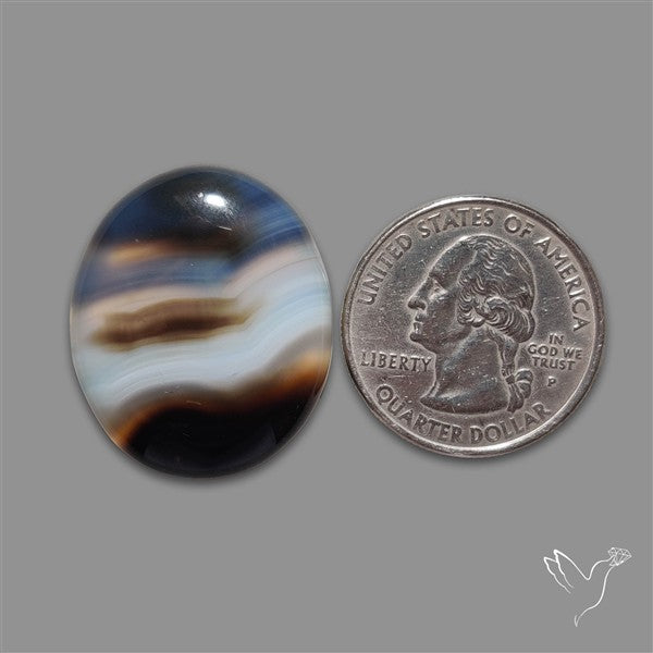 Tuxedo Black Banded Agate Cabochon