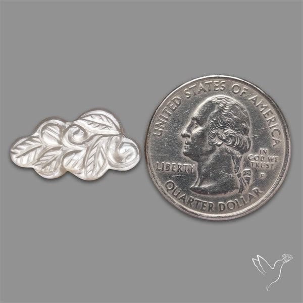 Peach Moonstone Mughal Carving Cloud