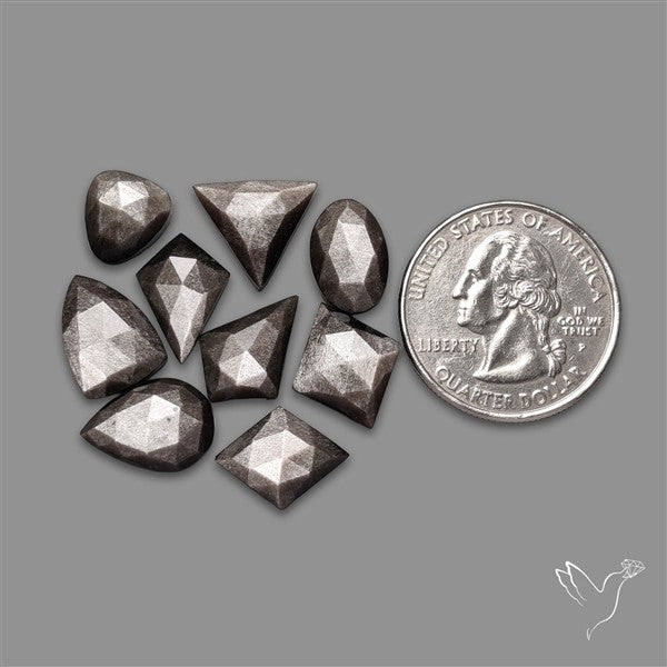 Rose Cut Silversheen Obsidian Lot
