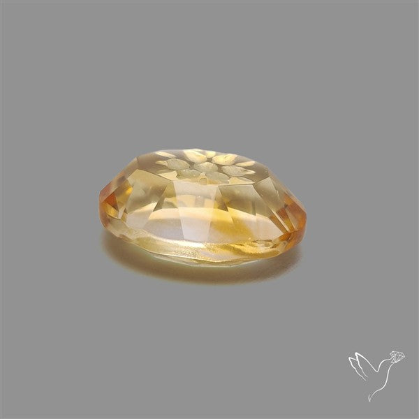 Faceted Citrine Intaglio Reverse Carving