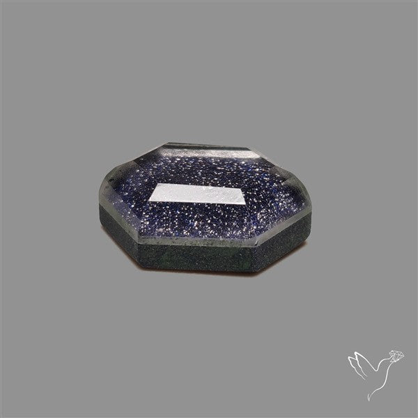 Step Cut Himalayan Quartz With Blue Goldstone Doublet