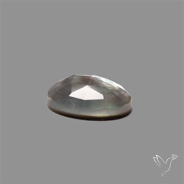 Rose Cut Quartz With Mother Of Pearl Doublet