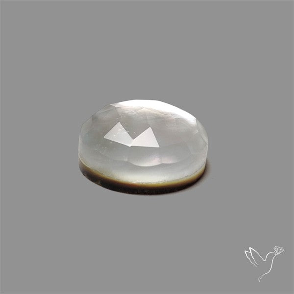 Rose Cut Quartz With Mother Of Pearl Doublet