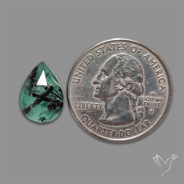 Black Tourmalinated Quartz Chrome Chalcedony Doublet Rose Cut