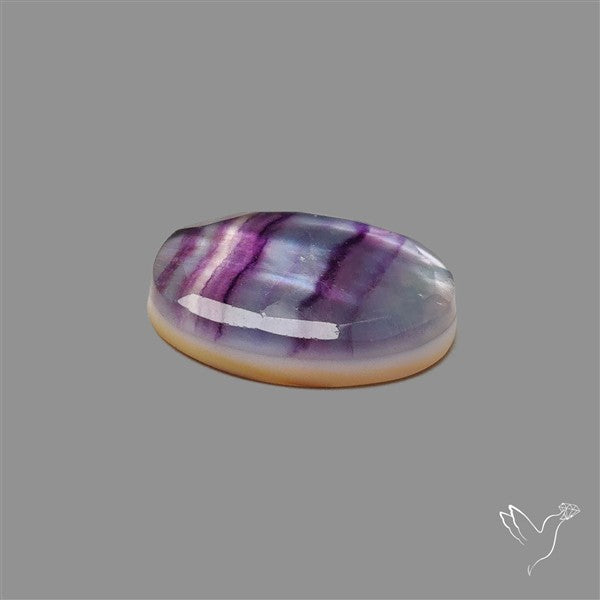 Rose Cut Purple Fluorite With Mother Of Pearl Doublet