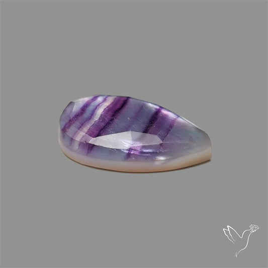 Rose Cut Purple Fluorite With Mother Of Pearl Doublet