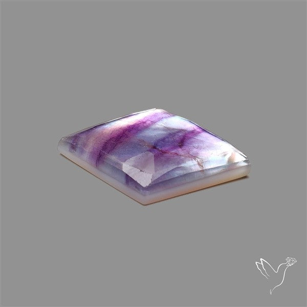 Rose Cut Purple Fluorite With Mother Of Pearl Doublet