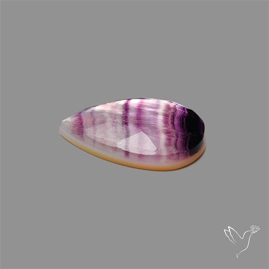 Rose Cut Purple Fluorite With Mother Of Pearl Doublet