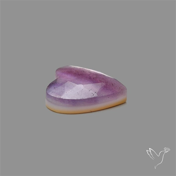 Rose Cut Purple Fluorite With Mother Of Pearl Heart Doublet