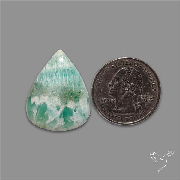 Blue Aragonite With Calcite Cabochon