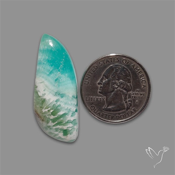 Blue Aragonite With Calcite Cabochon