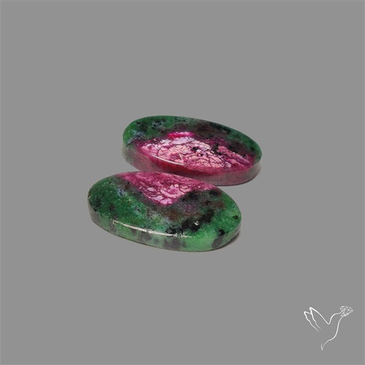 Ruby In Zoisite Pair with Rare Flash in Ruby