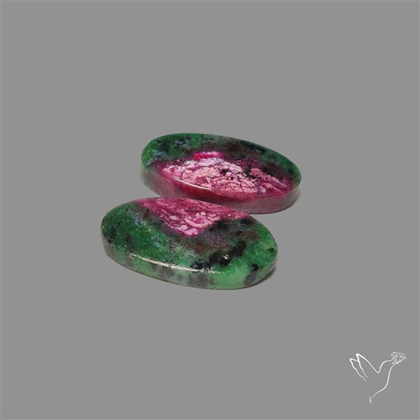 Ruby In Zoisite Pair with Rare Flash in Ruby