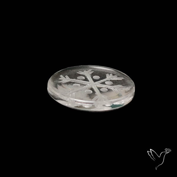 Himalayan Quartz Handcarved Snowflake Reverse Intaglio Carving