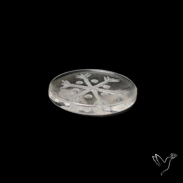 Himalayan Quartz Handcarved Snowflake Reverse Intaglio Carving