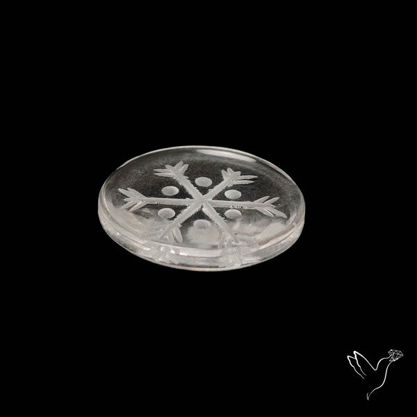 Himalayan Quartz Handcarved Snowflake Reverse Intaglio Carving