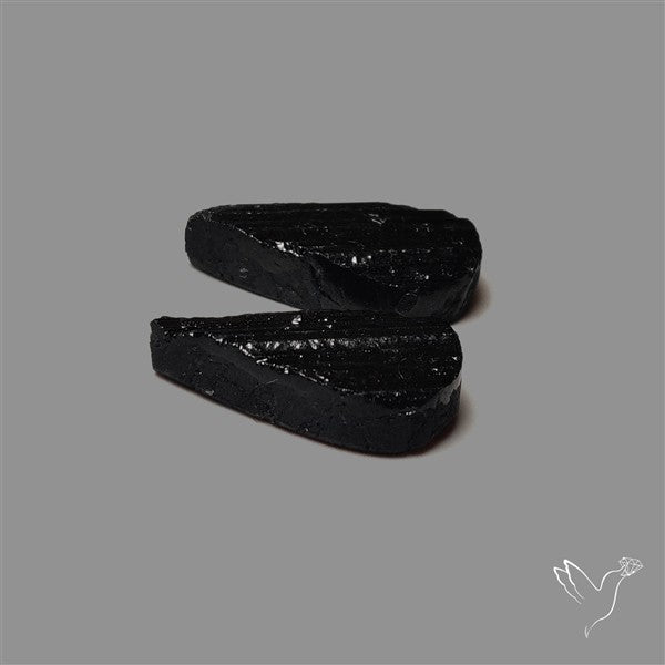 Raw Face Black Tourmaline Pair