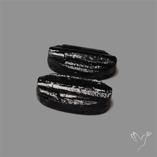 Raw Face Black Tourmaline Pair