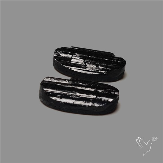 Raw Face Black Tourmaline Pair