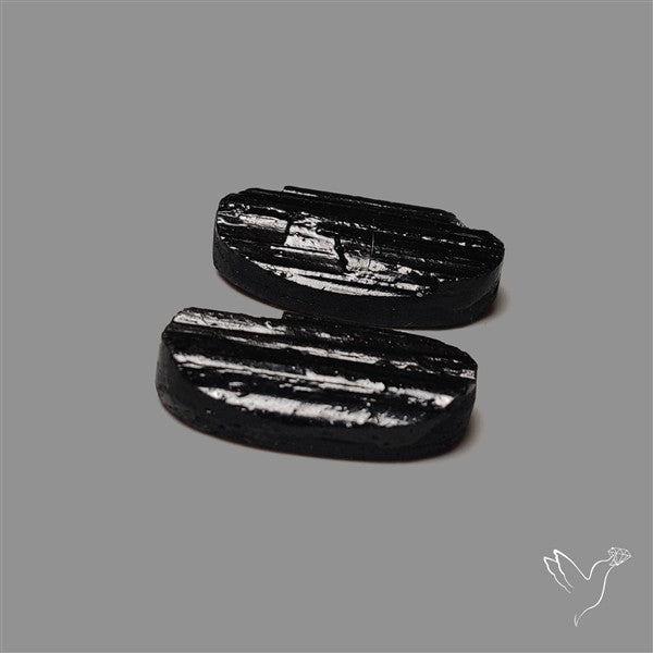 Raw Face Black Tourmaline Pair