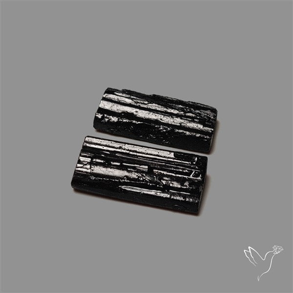 Raw Face Black Tourmaline Pair