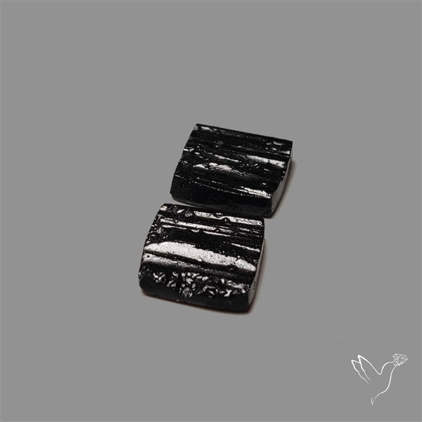 Raw Face Black Tourmaline Pair