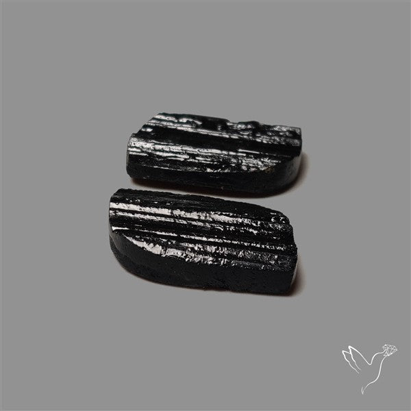 Raw Face Black Tourmaline Pair